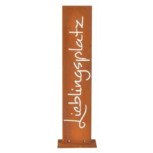 Relaxdays CEDULE Hnědá Cortenová ocel se stojanem 71 cm obraz
