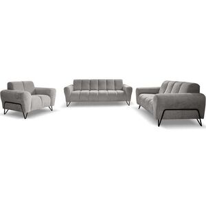 Beautysofa SEDACÍ souprava Volare (pohovky + křeslo), bez funkce spaní, světle šedá obraz