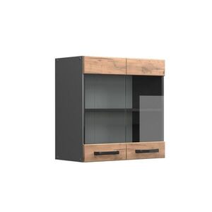 Vicco SKLENĚNÁ KUCHYŇSKÁ SKŘÍŇKA R-Line Zlatý mocný dub 60 cm obraz