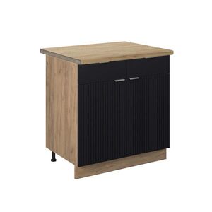 Vicco SPODNÍ SKŘÍŇKA KUCHYŇSKÉ LINKY Fame-Line Černý pruhovaný 80 cm , PD Dub obraz