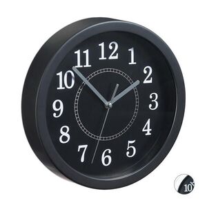 Relaxdays HODINY Černé nástěnné kulaté 20 cm obraz