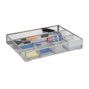 Relaxdays ORGANIZÉR Stříbrný kov 6 přihrádek 6x38x30 cm obraz