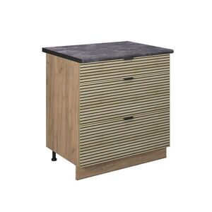 Vicco SPODNÍ SKŘÍŇKA KUCHYŇSKÉ LINKY Fame-Line Dubový panel 80 cm se 3 zásuvkami, PD Antracit obraz