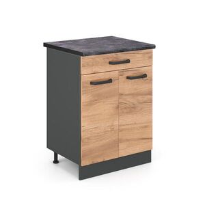 Vicco SPODNÍ SKŘÍŇKA KUCHYŇSKÉ LINKY R-Line Zlatý mocný dub 60 cm , PD Antracit obraz