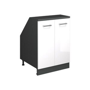 Vicco ŠIKMÁ SKŘÍŇ Rion Bílá vysoký lesk 60 x 81.6 cm se 2 dveřmi, korpus skříně hloubka 60 cm obraz