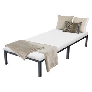 ML-DESIGN KOVOVÁ POSTEL 90x200 cm antracitová s matrací H: 10 cm a roštem obraz