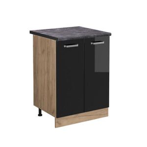 Vicco SPODNÍ SKŘÍŇKA KUCHYŇSKÉ LINKY R-Line Černý vysoký lesk 60 cm , PD Antracit obraz