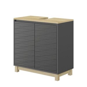 Vicco TOALETNÍ SKŘÍŇKA PRO UMYVADLO Livia Antracit 60 x 60 cm se 2 dveřmi obraz