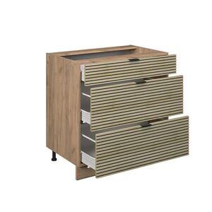 Vicco SPODNÍ SKŘÍŇKA KUCHYŇSKÉ LINKY Fame-Line Dubový panel 80 cm se 3 zásuvkami, bez AP obraz