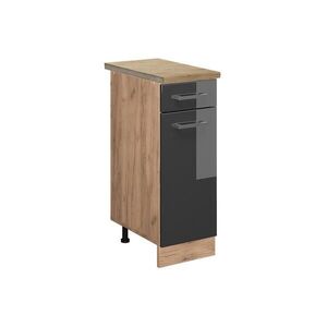 Vicco SPODNÍ SKŘÍŇKA KUCHYŇSKÉ LINKY R-Line Antracitový vysoký lesk 30 cm , PD Dub obraz