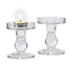 Relaxdays SVÍCEN 2er-Set Transparentní sklo 8, 5 cm obraz