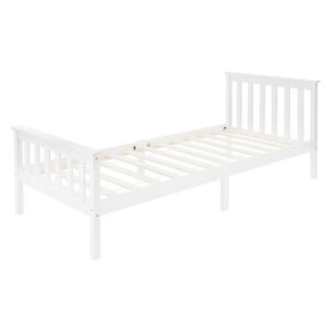 ML-DESIGN DŘEVĚNÁ POSTEL 90x200 cm bílá z borového dřeva s roštem obraz