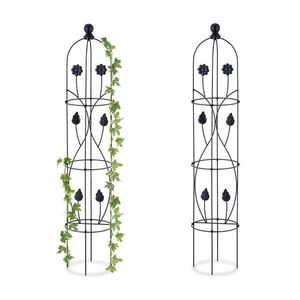 Relaxdays OPORA Černá 2ks-set železo 103x20 cm obraz