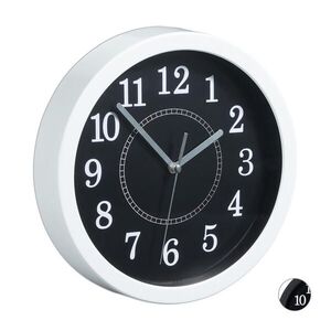 Relaxdays HODINY Bílé nástěnné kulaté 20 cm obraz