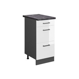 Vicco SPODNÍ SKŘÍŇKA KUCHYŇSKÉ LINKY R-Line Bílá vysoký lesk 40 cm se zásuvkami, PD Antracit obraz