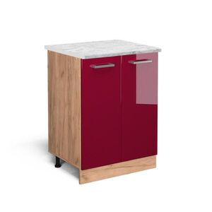 Vicco SPODNÍ SKŘÍŇKA KUCHYŇSKÉ LINKY R-Line Červená vysoký lesk 60 cm PD Mramor obraz