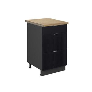 Vicco SPODNÍ SKŘÍŇKA KUCHYŇSKÉ LINKY Fame-Line, Černý pruhovaný/Antracit, 50 cm, PD Dub obraz