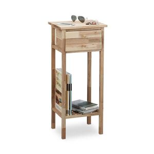 Relaxdays ODKLÁDACÍ STOLEK přírodní ořech se zásuvkou 80 cm obraz