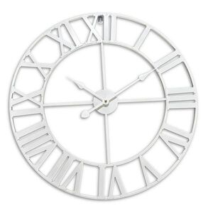 Relaxdays HODINY Bílé železo římské číslice 60 cm obraz