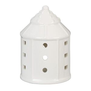 Relaxdays SVÍCEN Bílý porcelánový domeček 10, 5x7, 5 cm obraz