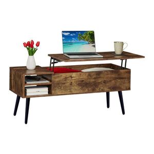 Relaxdays STOLEK hnědý černý s úložným prostorem zvedací deska 100x40 cm obraz