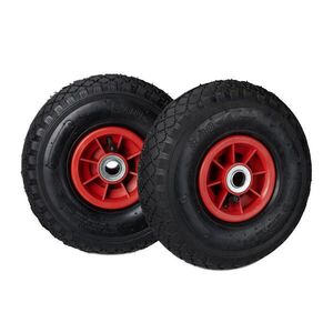 Relaxdays KOLO Černá-Červená 2ks-sada nafukovací 26 cm obraz