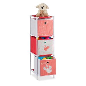 Relaxdays REGÁL Bílá Červená 3-boxy látkové 89 cm obraz