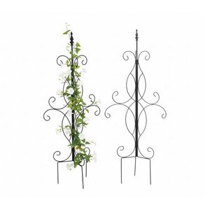 Relaxdays MŘÍŽ Černá 2dílná sada ocel 116 cm obraz