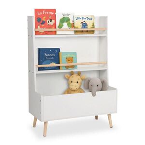 Relaxdays REGÁL Bílý dětský na knihy a hračky 94 cm obraz