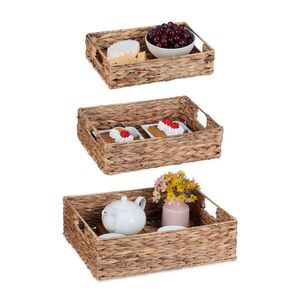 Relaxdays PODNOS Přírodní 3dílný-set z vodního hyacintu s úchyty 40x30 cm obraz