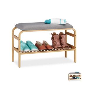 Relaxdays LAVICE přírodní šedá bambus čalouněná 69 cm obraz