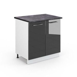 Vicco SPODNÍ SKŘÍŇKA KUCHYŇSKÉ LINKY Fame-Line, Antracitový vysoký lesk/Bílá, 80 cm pracovná doska antracitová obraz