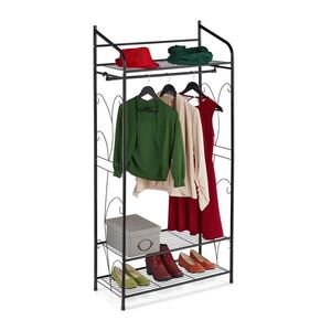 Relaxdays VĚŠÁK černý ocel s 3 policemi 161 cm obraz