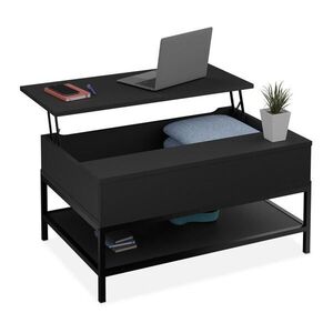 Relaxdays KONFERENČNÍ STOLEK Černý výškově nastavitelný 90x60 cm obraz