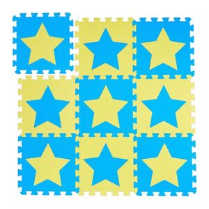 Relaxdays PODLOŽKA Modrá Žlutá puzzle 9-dílná sada obraz