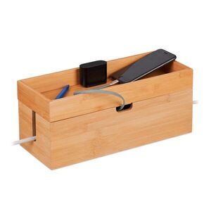 Relaxdays KABELBOX Přírodní bambus obraz