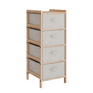 Vicco KOUPELNOVÁ SKŘÍŇKA Bruno Béžová 34.5 x 86 cm se 4 látkovými zásuvkami obraz