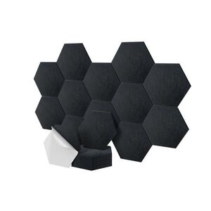 Relaxdays PANEL Černý 18dílný-set samolepicí obraz