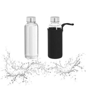 Relaxdays LÁHEV Průhledná Černá 2er-Set Borosilikátové sklo 360 ml obraz