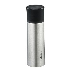 Relaxdays TERMOLÁHEV Stříbrná Černá nerez 400 ml s hrnkem obraz