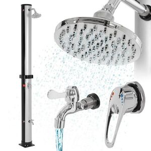 ML-DESIGN SOLÁRNÍ SPRCHA 35 L 217 cm stříbrno-černá kulatá obraz