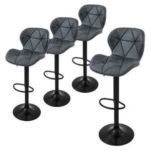 ML-DESIGN SADA 4 barových židlí z umělé kůže, antracitová, výškově nastavitelná/otočná obraz