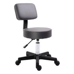 HOMCOM ROLLHOCKER Výškově nastavitelná pracovní stolička s opěrkou, šedá Ø35 x 72–84 cm obraz