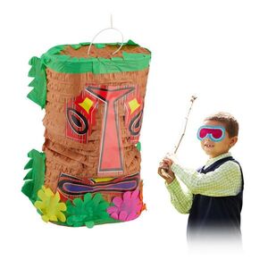Relaxdays PIÑATA Barevná papír Tiki 47x30x20 cm obraz