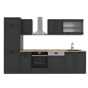 Vicco KUCHYŇSKÝ KOUT R-Line Antracitový venkovský dům/antracit 300 cm , PD Dub obraz