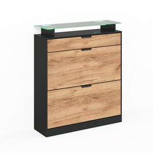 Vicco BOTNÍK NA BOTY Alex, Zlatý mocný dub/Antracit, 89 x 105 cm s osvětlením LED obraz