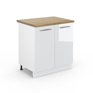 Vicco SKŘÍŇKA POD DŘEZ Fame-Line Bílá vysoký lesk 80 cm , PD Dub obraz
