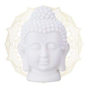 Relaxdays SOŠKA Bílá hlava Buddhy PVC 17x12x10 cm obraz