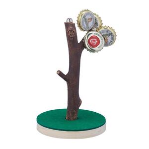 Relaxdays HRA Hnědá Zelená magnetický stromek na korunkové uzávěry 14x9 cm obraz