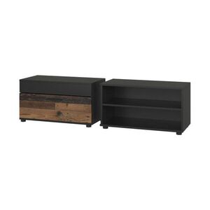 Vicco SKŘÍNĚ DO OBÝVACÍHO POKOJE Berno Černá/starý styl 2 díly obraz